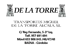 Patrocinador Club Deportivo Atletico Menciano: Transportes Miguel de la Torre SL